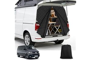 ZWPARTS Isolierung Heckklappe Türabdeckung kompatibel mit VW T5 T6 T6.1 California, Magnetischer Van Isolierte Thermovorhang, 420D Oxford Gewebe Isolierdecke Camping Reise, Einfache Installation