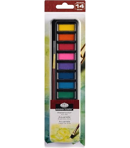 thumbnail image 2 of Major Brushes Watercolour Paint Tin Set - 12 Blocks Of Colour, Artist Quality 2 of 13
