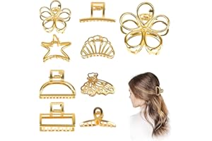 SHIRENE Pequeñas Pinzas Doradas para el Pelo,8 Unidades Mini Pinzas para el Pelo para Mujeres,Pinza Pelo de Metálicas Antideslizantes Accesorios de Metal para el Cabello Grueso y Fino