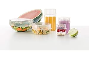 Lékué Set di 6 Coperchi Flessibili in Silicone Riutilizzabili: 2 da 8,4 cm, 1 da 15,2 cm, 1 da 20,3 cm, 1 da 25,9 cm