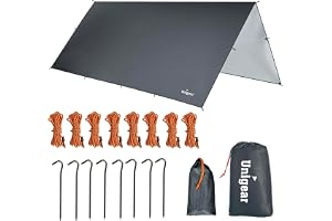 Unigear Presenning, markis för camping, vattentät presenning, marköverdrag, vindtät presenning, strandtält, hammock, camping