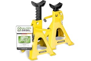 ‎DUNLOP Dunlop Automotive Unterstellbock KFZ Böcke Set - 3000 kg Sicherheit vom Markenhersteller I 285-425 mm Hubhöhe höhenverstellbar 2 Unterstellböcke Stützen für Wagenheber Auto PKW Wohnwagen 3t Jack