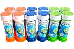 alldoro 63072 Bubble Fun Lot de 12 Bulles de Savon avec bâton de Pustule et Labyrinthe Jeu dans Le Couvercle, pour Les Enfants à partir de 36 Mois et Adultes Multicolore