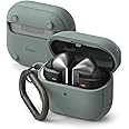 Ringke Onyx Magnetic [Compatible with MagSafe] for Samsung Galaxy Buds 3 Pro/3 Case, Shockproof TPU Non-Slip Texture Cover with Keychain Carabiner for Magnetic Charging/Accessories - Sage Green