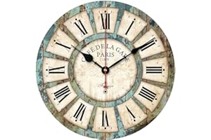Alicemall Orologio da Parete Vintage Multicolore Francese Adesivo in Legno in Stile di Toscana Ottimo Disegno (Stile Cinque)