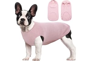 Hjumarayan Maglietta Cane - Magliette per Cani Sottile Maglione Cane Taglia Piccola Maglia per Cani, Maglioncino a Righe Maglia Elastico (Rosa L)