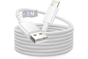 Anssan Schnellladekabel für iPhone Ladekabel 3M,MFi Zertifiziert mit Apple Schnellladekabel Langlebige Nylon Geflochtenes USB auf Lightning Kabel für iPhone 14 13 12 11 Pro Max X 9 8 7 Plus 6,iPad