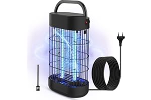 EUQQZU Lampe Anti Moustique, 18W UV Anti Mouche Moucheron Mite Efficace PortéE 80㎡,IntéRieur Attrape Insecte Moustique Tueur Lampe pour Jardin Cuisine (M)