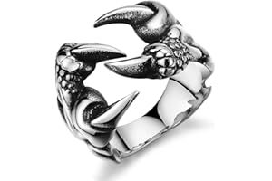EQLEF Dragon Claws Ring, Herren Gothic Ring Wild Alondra Ring Drachen Herrenring