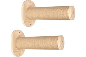 LUNAANDA 2 Cat Climbing Stairs Shelf Wall Mounted,Cat Shelves,Cat Stairway with Sisal Rope Scratching for Cats Perch Platform,Cat Wall Shelves,Cat Wall Solid Wood Furniture