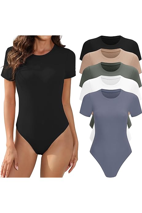 Body Donna Con Scollo Rotondo E Maniche Corte - Cotone Elastan, Comodo E Versatile Per Tutto Il Giorno - Foto 12
