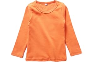 BINIDUCKLING Kinder Basic Top Mädchen Jungen Langarm-T-Shirt Einfarbig