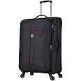 Eminent Soft Luggage for Unisex Polyester Lightweight Expandable Wheeled Suitcase with TSA lock V6101 (Checked Luggage 24-Inch, Black)
