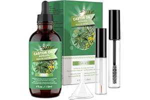 AIFANCIEY Olio di Ricino Puro 100% - 118ml Castor Oil Stimola la Crescita dei Capelli, Ciglia e Sopracciglia, Cura della Barba, Unghie, Corpo e Viso