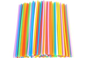 COREINT Colourful Straws 100Pcs,Reusable Drinking Straws for Kids and Adults,Juice Drinks,Parties,Home,Reusable