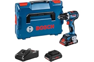 Bosch Professional 18V System perceuse-visseuse sans-fil GSR 18V-90 C (avec 2 batteries PROcore de 4,0 Ah, module Bluetooth Low Energy GCY 42, chargeur GAL 18V-40, dans L-BOXX), Blue, (06019K6005)