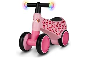 LIONELO Sammy Correpasillos Infantil de 1 a 3 años, Correpasillos de 4 Ruedas hasta 25 kg, Asas Antideslizantes con Luz, 3 Diseños de Asiento Ergonómico, para Niños y Niñas (Pink)