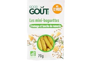 GOOD GOÛT - Mini-Baguettes Fromage Et Romarin - Biscuits Type Gressins Pour Bébé - Dès 12 Mois - Sachet Refermable - 70g