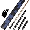 WAYMARK Snooker Cue Set Blue Ebony Pool Cue Set Handmade 57 inches 19.5oz 3/4 Jointed 9.5mm Snooker Cue Tip with Pool Cue Accessoriess 3/4 Snooker Cue Case, Snooker Cues Extension, Glove