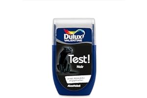 Dulux Valentine Peinture Testeur Crème de Couleur - Murs et Boiseries - Mat - Couleur Noir 30 ml