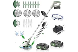 JWDJ Metal Blade Cordless Strimmer 21v Grass Trimmers With 1 Pruning Shears 16 Blades 15cm Cutting Diameter Cordless Strimmer For Lawn Trimmingtwigsbrush Cuttingsuitable For Light Work