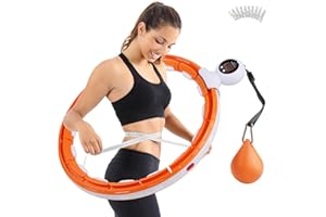 LINGDA Hula Hoop Reifen,Smart Hula Hoop,mit Smarten Zähler,mit Gewichtsball,und 16 Abnehmbarer verstellbare Glieder,mit Maßband Hula Hoop,Fitness, Abnehmen
