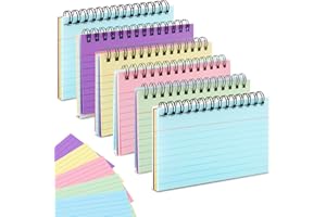 PURETÉAVHOM Linierte Karteikarte lernkarten, 300 Blatt Spirale Karteikarten Groß Kariert mit Transparenter Abdeckung,5 Farben Flashcards für schulsachen,Vokabelkarten Lernen von Wörtern, Treffen, school supplies