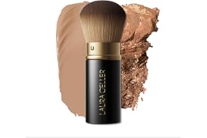 LAURA GELLER BEAUTY LAURA GELLER NEW YORK Retractable Airbrush Kabuki Brush for All Face Makeup & Foundation for Liquid, Cream and Powder Face Makeup With Aluminum Handle
