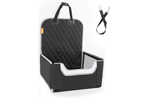 Toozey Fotelik samochodowy dla małych średnich psów, wodoodporny, wygodny, oddychający, składany fotelik samochodowy dla psa - wysokiej jakości i stabilności fotelik samochodowy dla psa na przednie tylne siedzenie, 45*45*25cm, czarny