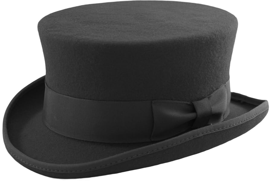Major Wear Junior Unisex Black Deadman 100% Wool Dressage Topper Riding Equestrian Ascot Event Top Hat (Medium)