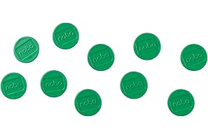 Nobo Magneti per Lavagna Bianca Magnetica, Diametro 24 mm, Confezione da 10, Verde, 1915296