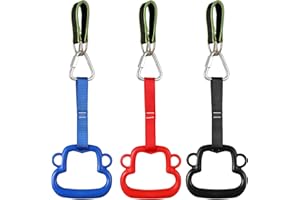 PELLOR Kids Gymnastic Rings Backyard Playground Set for Obstacle Training, Monkey Bars, Climbing Rings (Polychromatic)