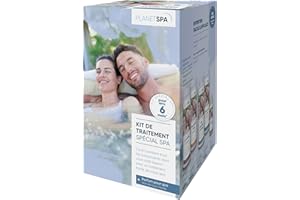 Planet Pool - Planet Spa - Kit Traitement Spa avec Parfum Coco Vanille - 6 Mois - 6 en 1 - pour Spas Gonflables Et Portables