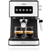 Ufesa Monza Espresso and Cappuccino Coffee Maker, 20 Bars, Digital Touch Panel, Steamer Steamer, Ground Coffee or Single Dose