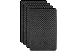 LUNPOEM 4 PCS Tapis Antidérapant 12 x 19 cm pour Voiture, Tapis Antidérapant Universel pour Tableau de Bord, Lavable, Réutilisable, Anti-Glisse Support pour Objets Auto