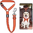Dog Seat Belts For Cars Uk Headrest Dog Car Seat Belt Adjustable Dog Car Harness Pet Seatbelt Anti Shock Elastic Puppy Restraint Strong Leash Leads For Dogs Safety (ORANGE)