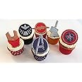 Holly Cupcakes Marvel Mixed Cake Toppers Set of 6 - Avengers Logo, Shield, Flash, Captain America, Thor's Hammer, Iron Man Mask - Multicolored - Birthday Occasion