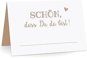 KuschelICH Premium Place Cards "Schön das Du da Bist mit Herz" [German Language]
