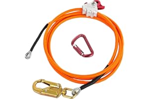 Hagsnec Steel Wire Core Flip Line Kit Adjustable Climbing Positioning Rope for Arborists Climbers Tree Climbers Outdoors