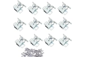 NewZC Lot de 12 Loqueteau d'Armoire à Double Rouleaux Fermetures Loquets pour Portes Laiton Poli Fermoire pour Portes Ferme-Portes pour Portes Placards Tiroirs Armoire - Zingué