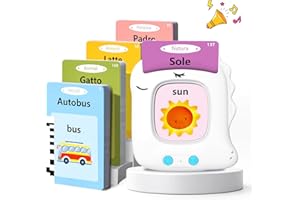 VISATOR Talking Flash Cards Schede Flash Cards Parlanti 224 Parole Unicorno Flash Cards Bambini 3+ Anni Giocattoli Educativi per Bambini Autismo e Logopedia Giochi Montessori Regali di Compleanno