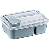 Hobby Life Lunch To Go 3 B&ouml;lmeli Beslenme Kabı &ndash; Sosluklu, Sızdırmaz Kapak, BPA İ&ccedil;ermez, 920 ml + 40 ml (Gri)