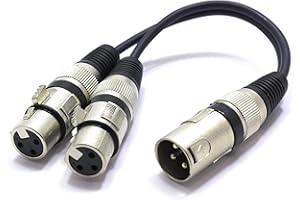 Rozdzielacz XLR Splitter Kabel VITALCO Adapter XLR Męski na 2x Żeński 3 PIN Mikrofonowy Audio Y-Splitter