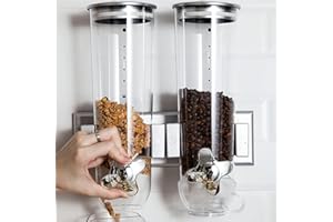 Futchoy ISPENDER DOPPIO 3L MONTAGGIO DA PARETE CEREALIENDILE PER CORNFLAKES MÜSLI CORNFLAKES CEREALIEN Dolci 29 X 15 X 30 cm (ARGENTO)