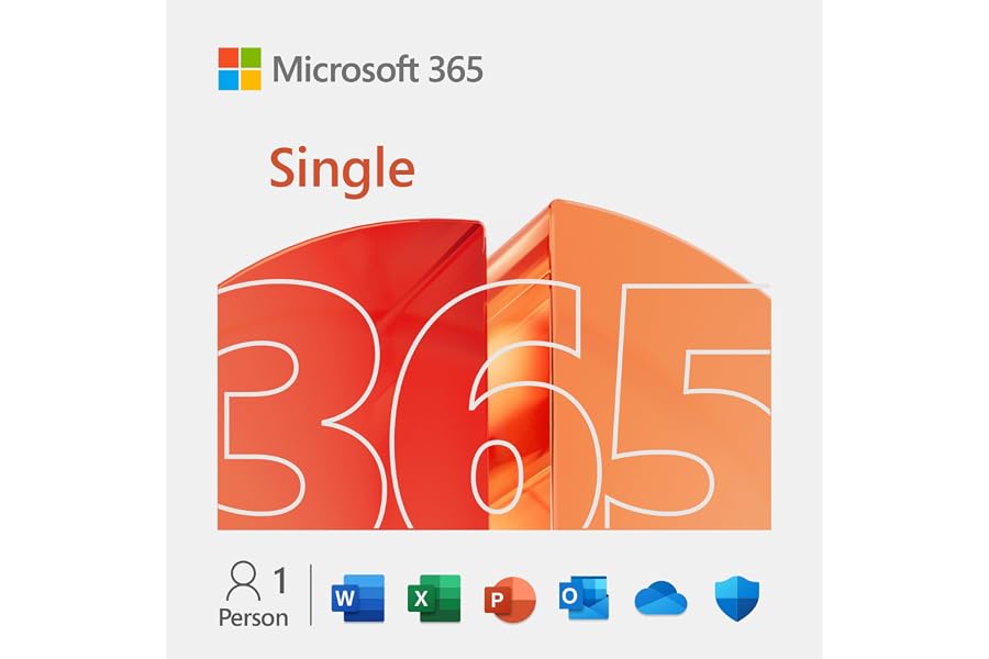 Microsoft 365 Single | 1 Jahr | 1 Person | Office Apps mit KI | 1 TB Cloudspeicher | Abo mit automatischer Verlängerung