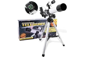 BESIMLI Telescope for Beginners & Adults 40/400mm Astronomical Telescopes Refractor with Finder Scope Compass and Tripod