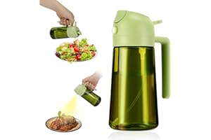 Tapvai 470 ml pulvérisateur d'huile foncé anti-lumière de cuisson,Spray Huile Cuisine,2 en 1 Vaporisateur Huile,Distributeur Huile d'olive,Accessoires Air Fryer Spray Huile d'olive (Vert)