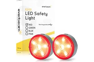 EVERBEAM Luces de Seguridad LED E200 Recargables para Llevar Encima Delante o Detrás | Pack de Luces LED de Seguridad, Resistentes y Waterproof, geniales para Correr. Incluye Cintas para colocarlas - Pack de 2