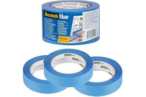 ScotchBlue Multi-Surface Premium Masking Tape, Pack of 3, 24 mm x 41 m, Scotch Adhesive Blue Painters Tape, For Painting and Decorating, Indoor & Outdoor, Sticks Well, 70% PEFC