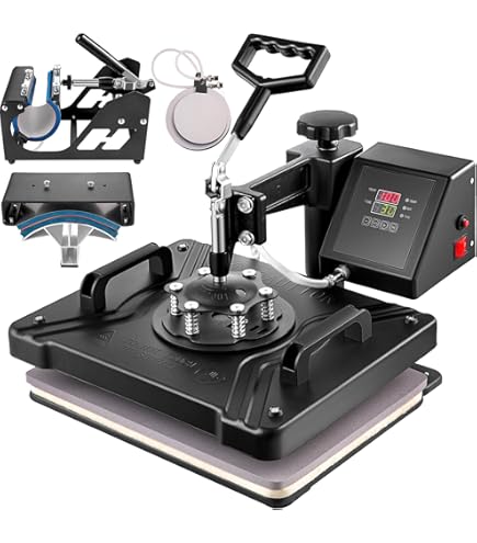 5-in-1 hittepers voor T-shirts en textiel - Schudkop Hogedruk- transfermachine voor het maken van geschenken, reclame en meer 5-in-1 hittepers voor T-shirts en textiel - Schudkop Hogedruk- transfermachine voor het maken van geschenken, reclame en meer